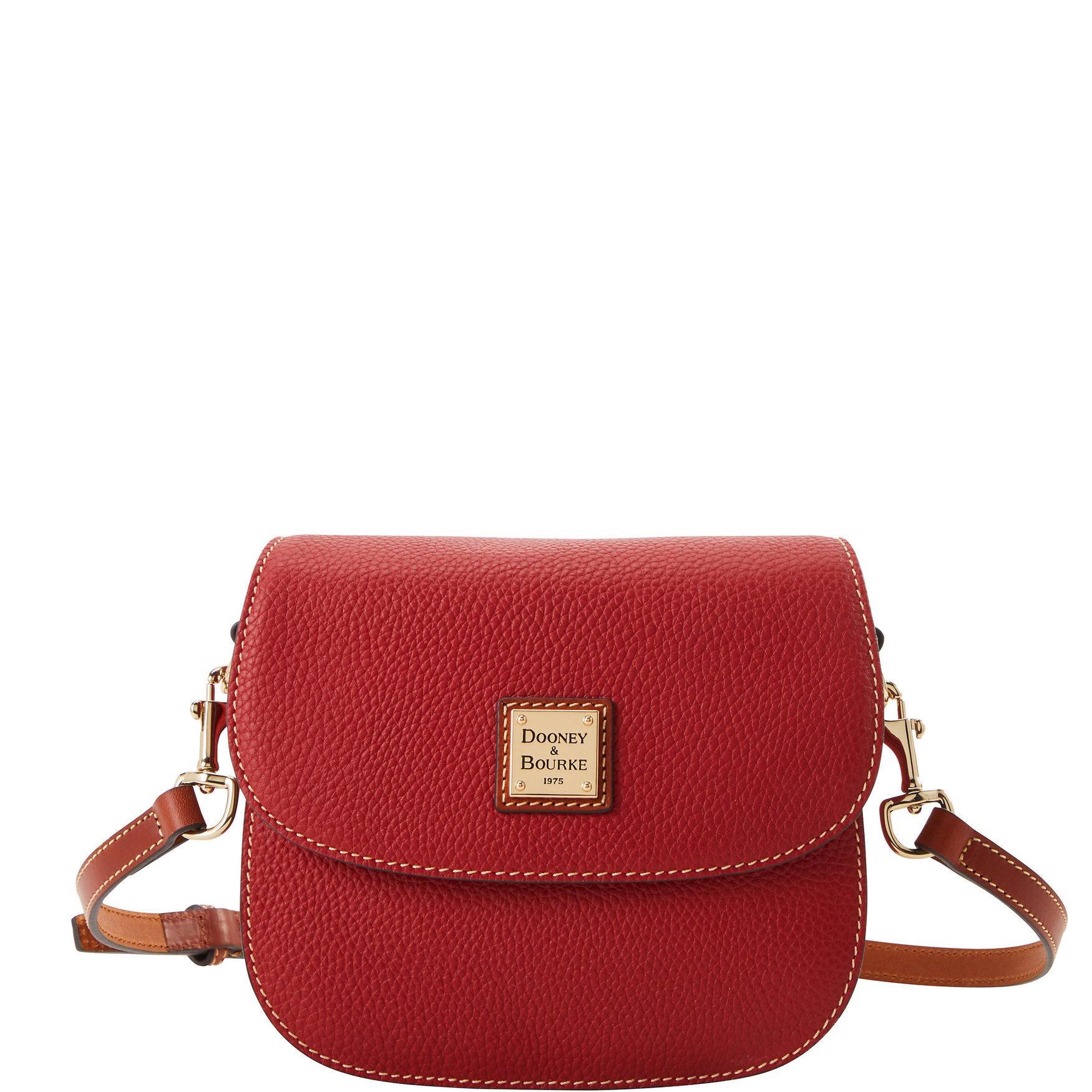 Dooney & Bourke Womens Pebble Grain Saddle Leather Crossbody Bag in Jeans Product Image