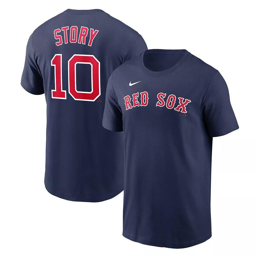 Men's Nike Trevor Story Navy Boston Red Sox Name & Number T-Shirt, Size: Large, Blue Product Image