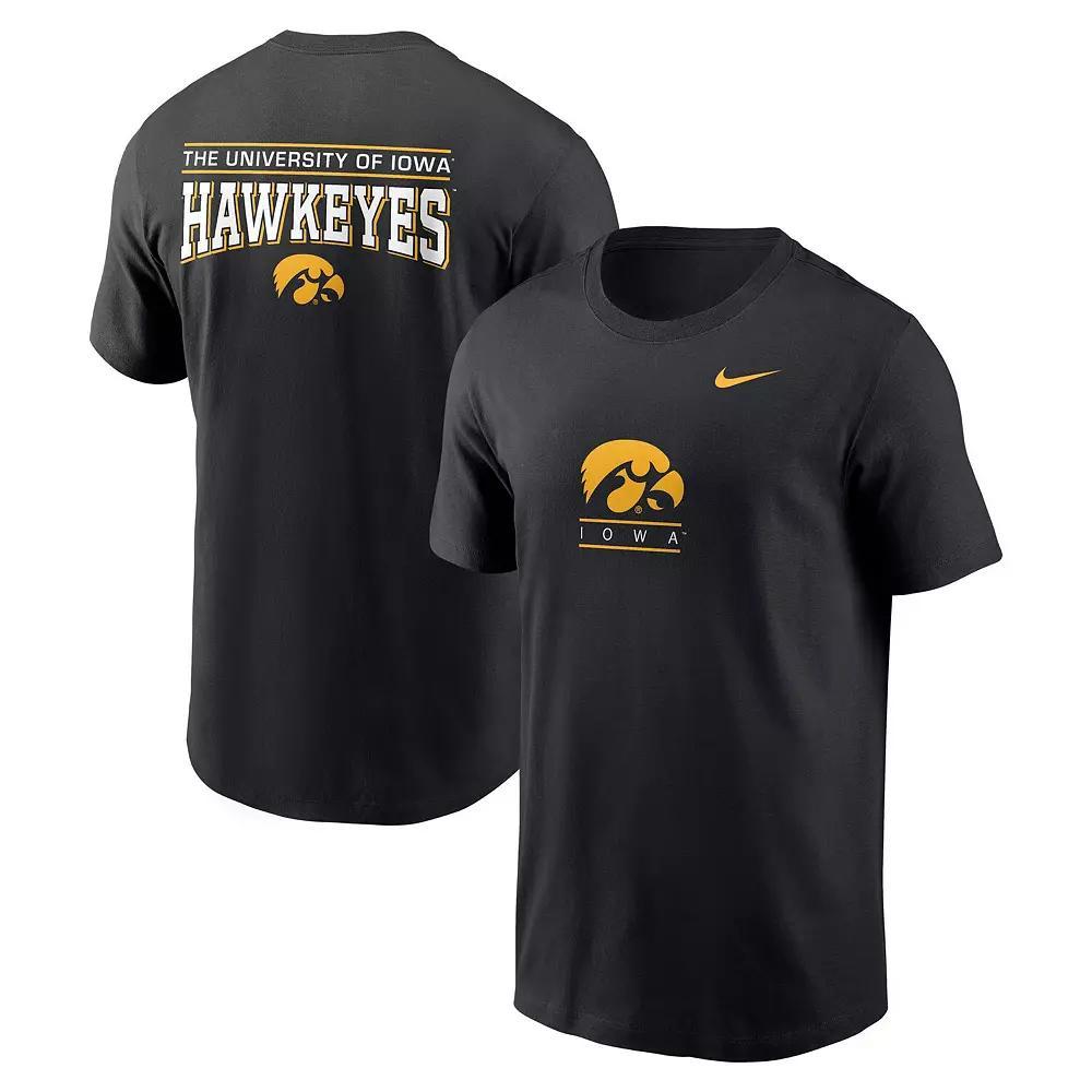 Men's Nike Black Iowa Hawkeyes 2-Hit T-Shirt, Size: 2XL Product Image