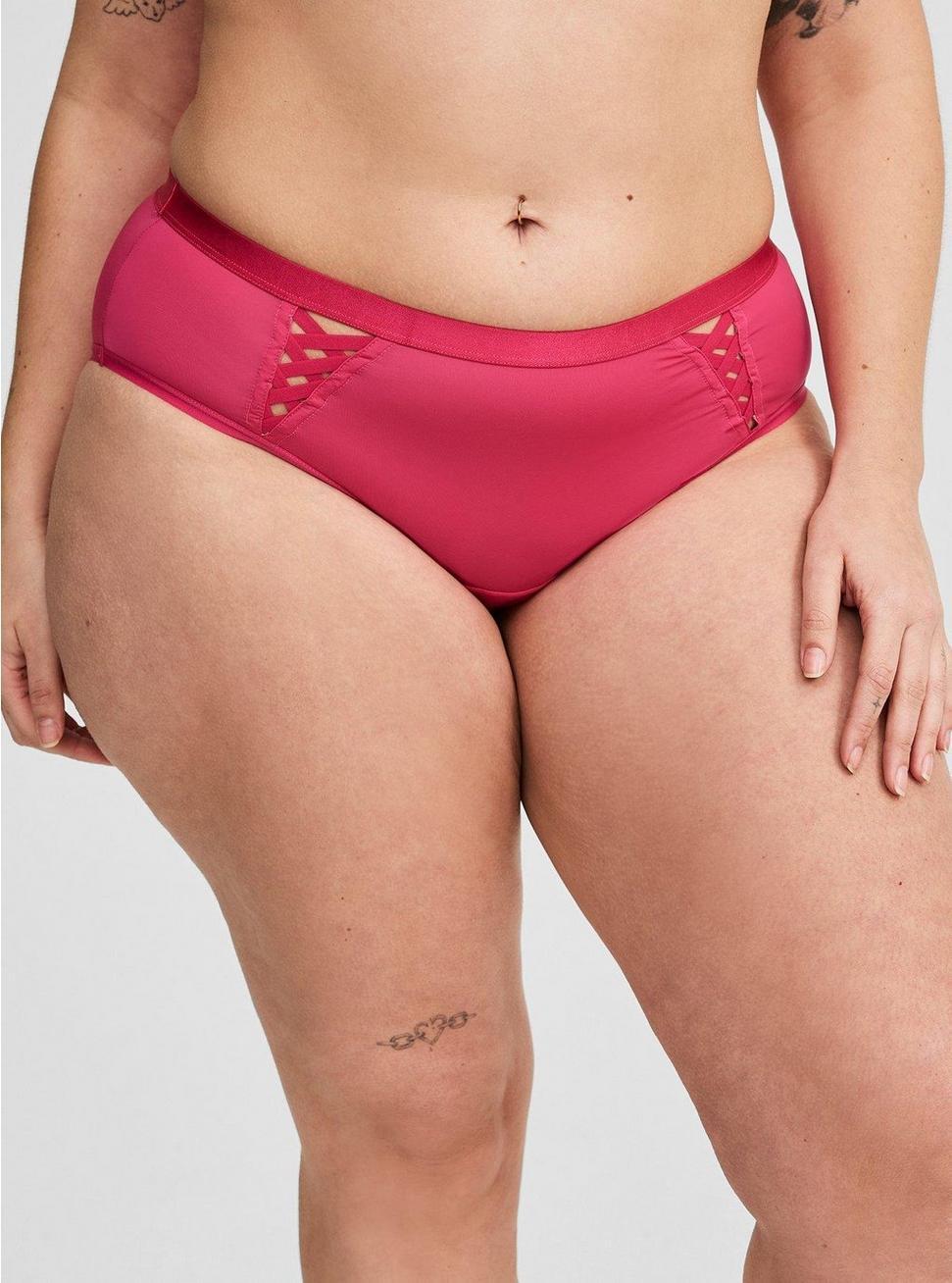 Microfiber Lattice Cutout Mid Rise Hipster Panty Product Image