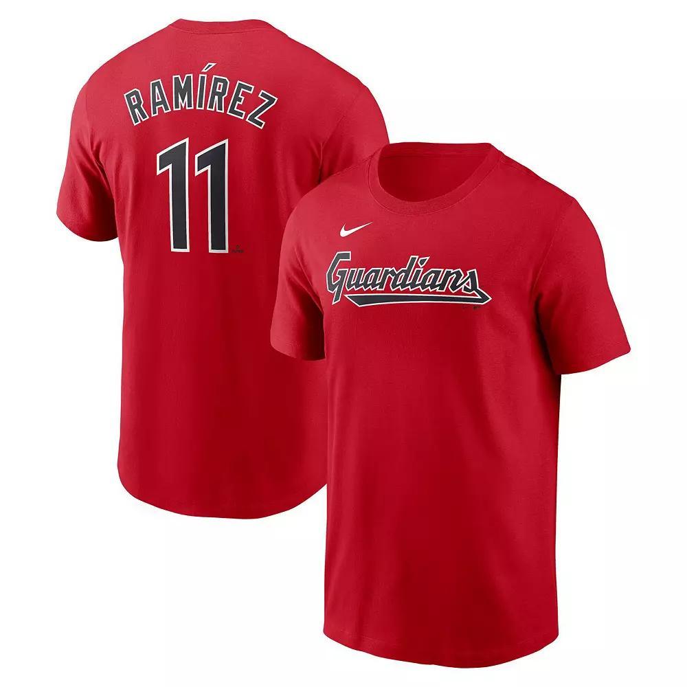 Men's Nike Jose Ramirez Red Cleveland Guardians Fuse Name & Number T-Shirt, Size: 2XL, Grd Red Product Image