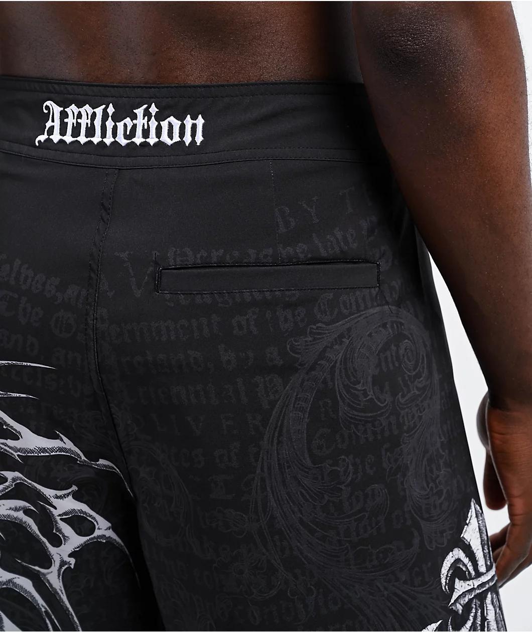 Affliction Collapse Black Board Shorts Product Image