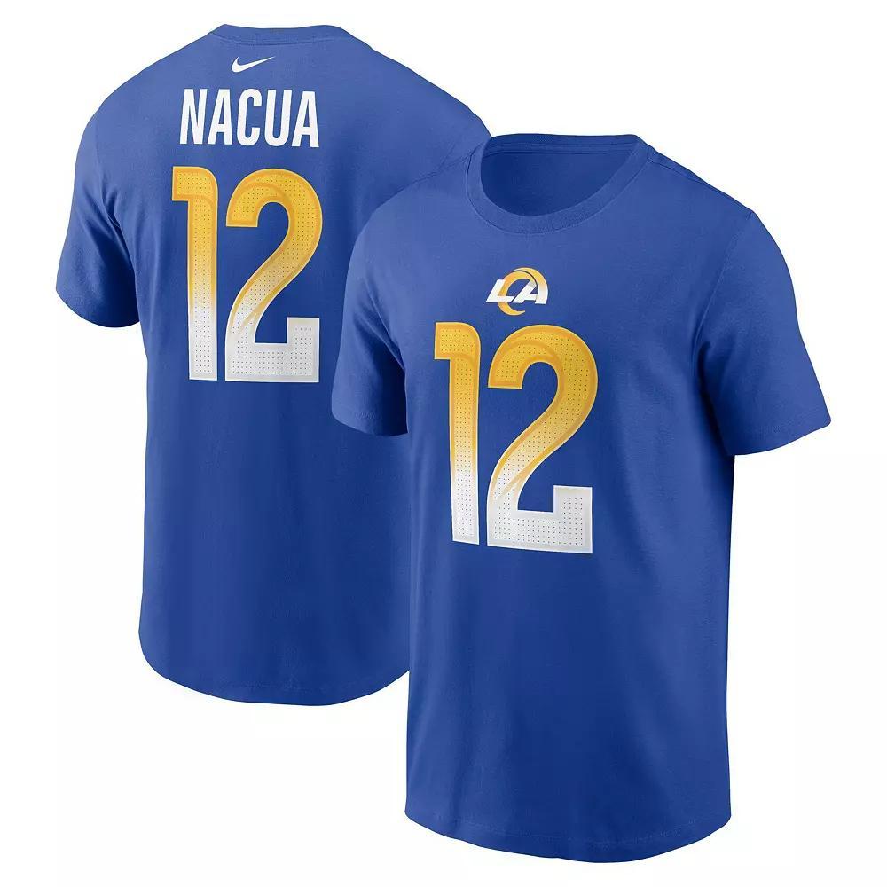 Men's Nike Puka Nacua Royal Los Angeles Rams Player Name & Number T-Shirt, Size: 2XL, Blue Product Image