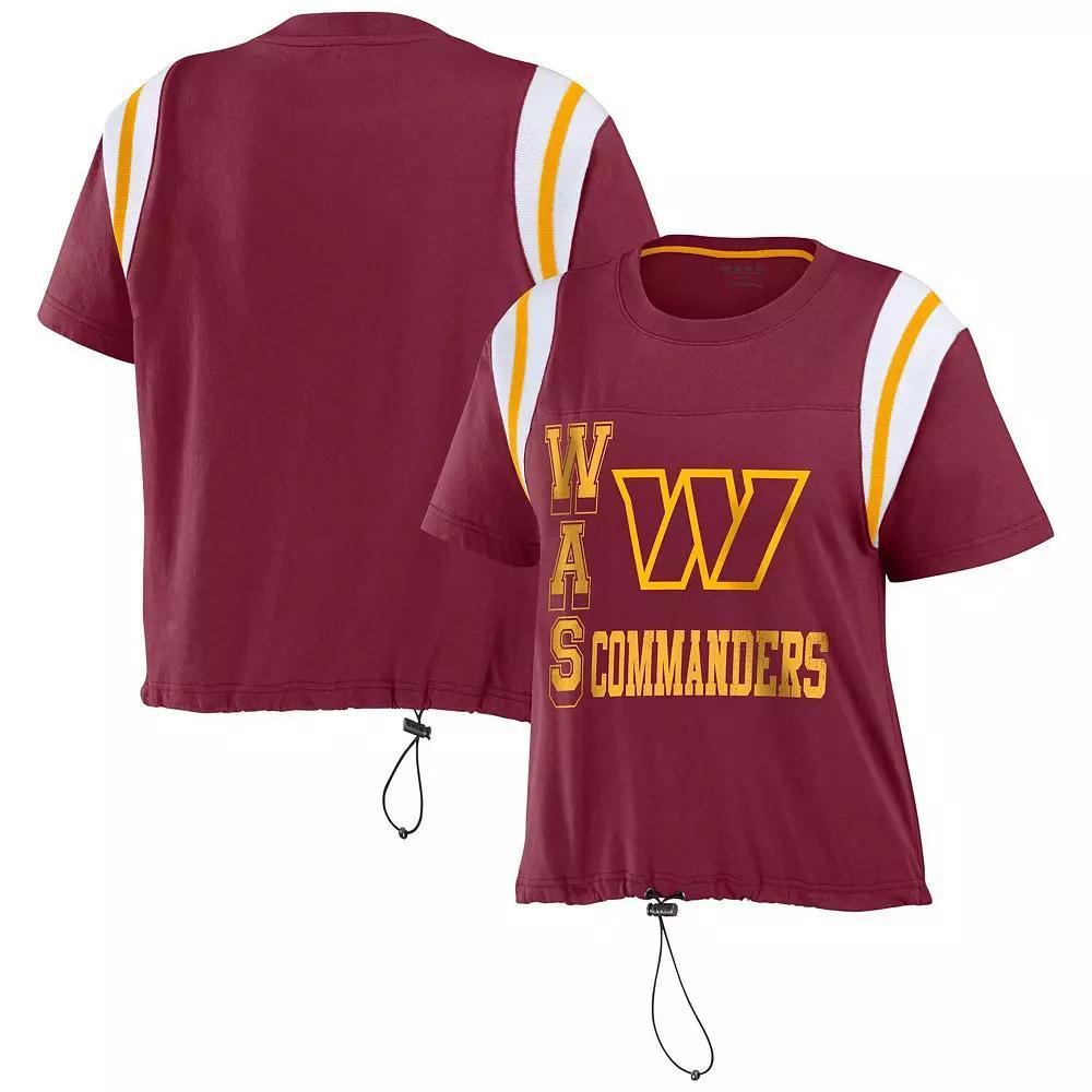 Women's WEAR by Erin Andrews Burgundy Washington Commanders Cinched Colorblock T-Shirt, Size: XL, Wft Med Re Product Image