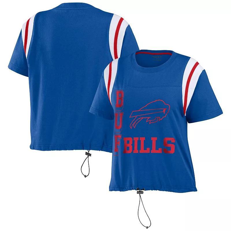 Women's WEAR by Erin Andrews Royal Los Angeles Rams Cinched Colorblock T-Shirt, Size: Small, Blue Product Image