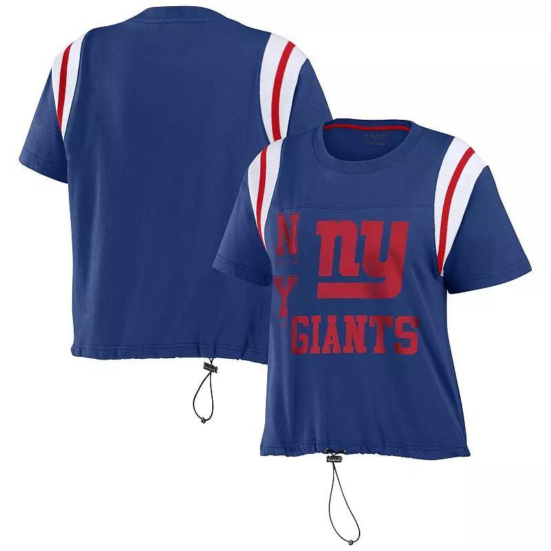 Women's WEAR by Erin Andrews Royal Los Angeles Rams Cinched Colorblock T-Shirt, Size: Small, Blue Product Image