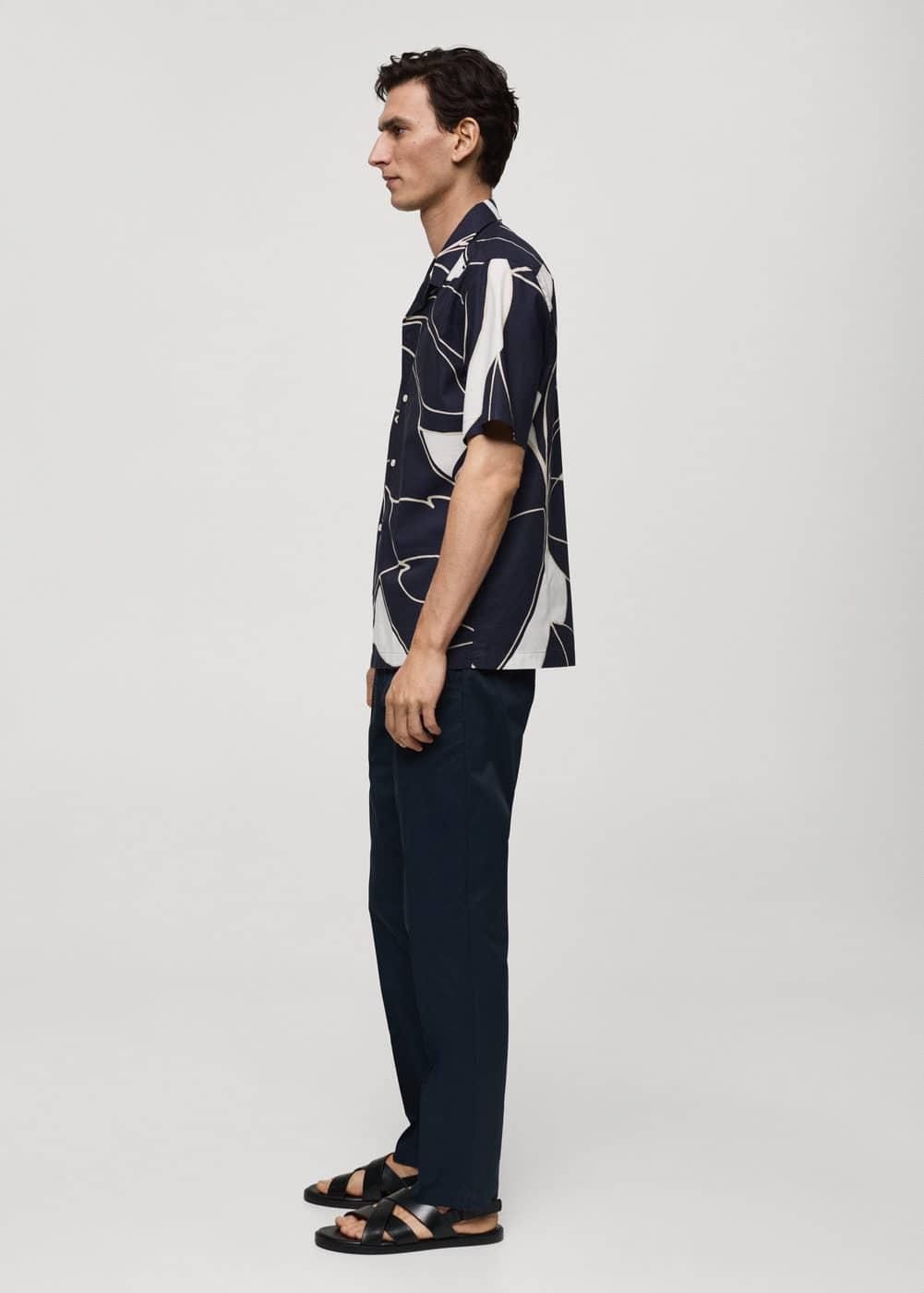 100% cotton printed shirt - Men | MANGO USA Product Image