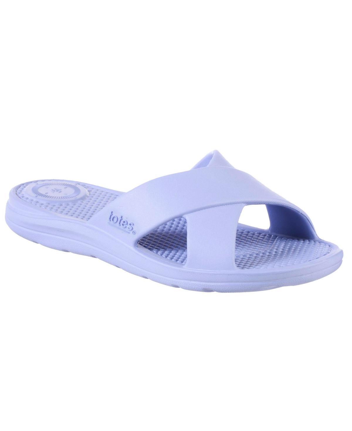 totes Womens Everywear Cross Slide Sandals Purple Product Image