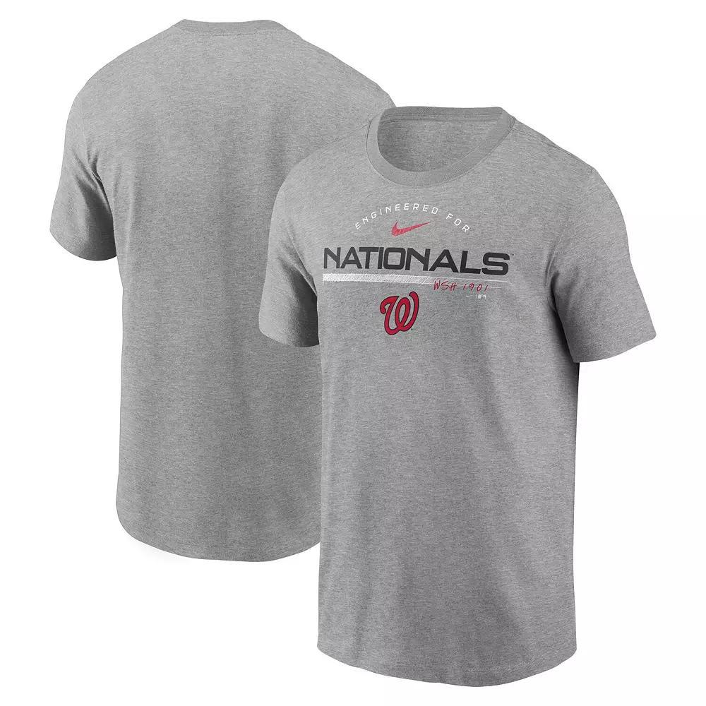 Men's Nike Heather Gray Washington Nationals Team Engineered Performance T-Shirt, Size: Medium, Grey Product Image