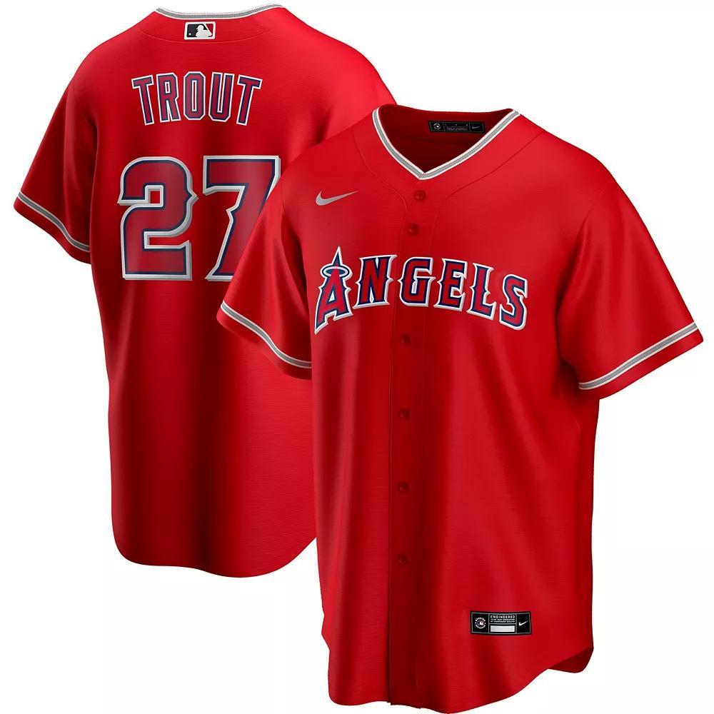 Men's Nike Mike Trout Red Los Angeles Angels Alternate Replica Player Name Jersey, Size: Large Product Image