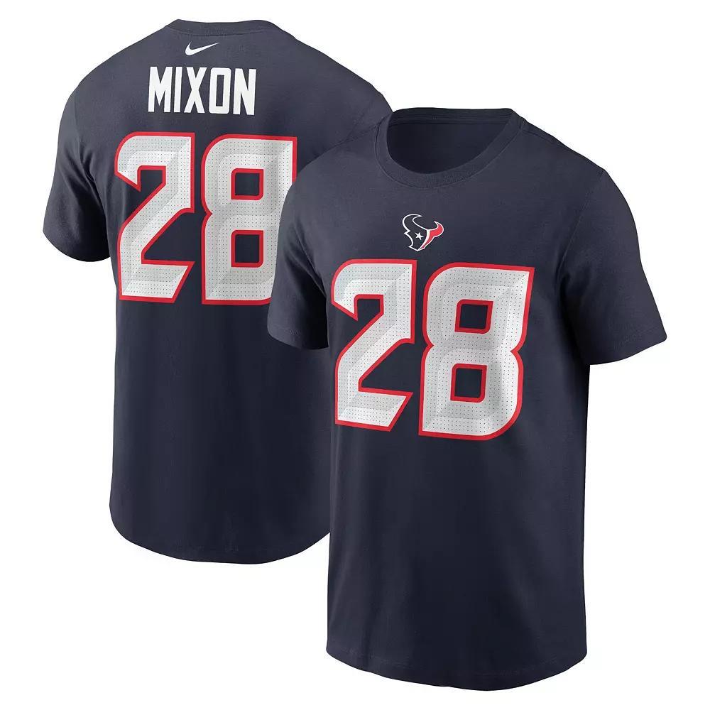 Men's Nike Joe Mixon Navy Houston Texans Player Name & Number T-Shirt, Size: XL, Blue Product Image