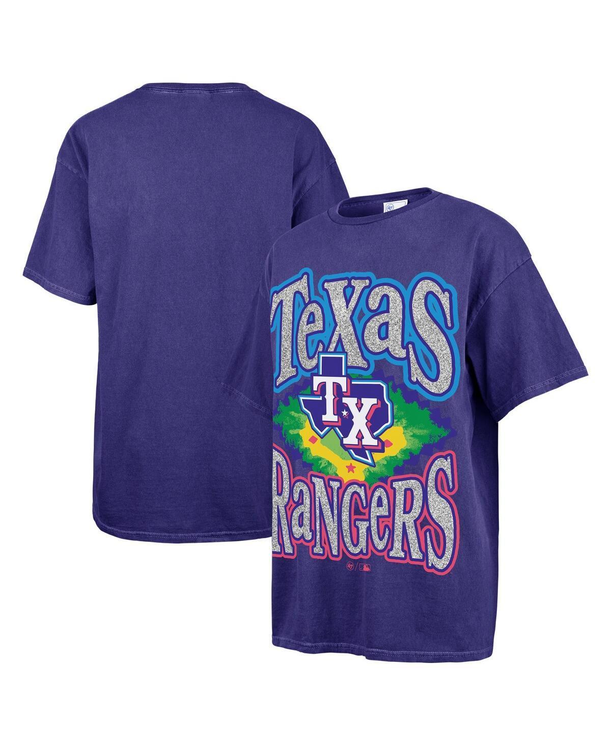 Womens 47 Texas Rangers Flashing Lights Boyfriend T-Shirt Blue Product Image