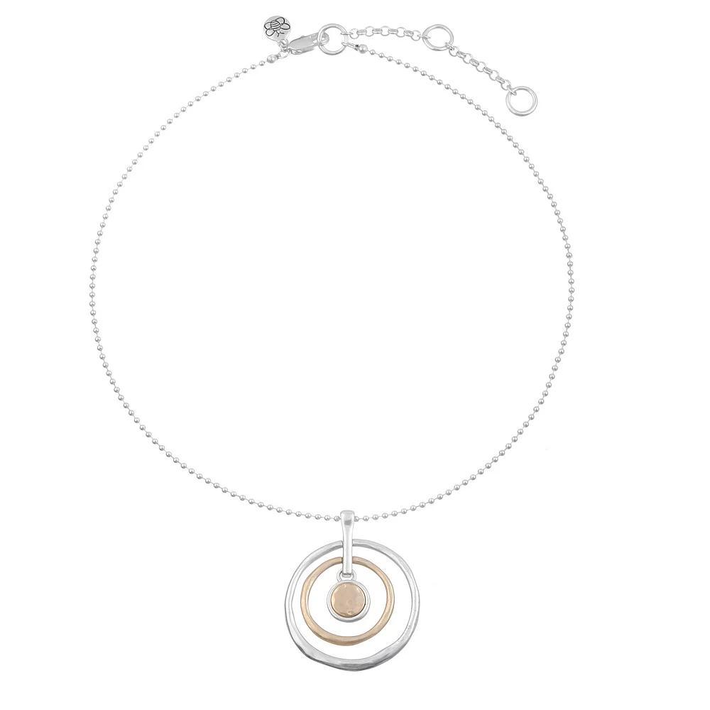 Bella Uno Worn Two-Tone Open Ring Pendant Necklace, Women's, Size: 16+3", Two Tone Product Image