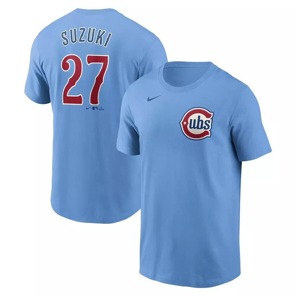 Men's Nike Seiya Suzuki Baby Blue Chicago Cubs  Fuse Name & Number T-Shirt, Size: 2XL, Light Product Image