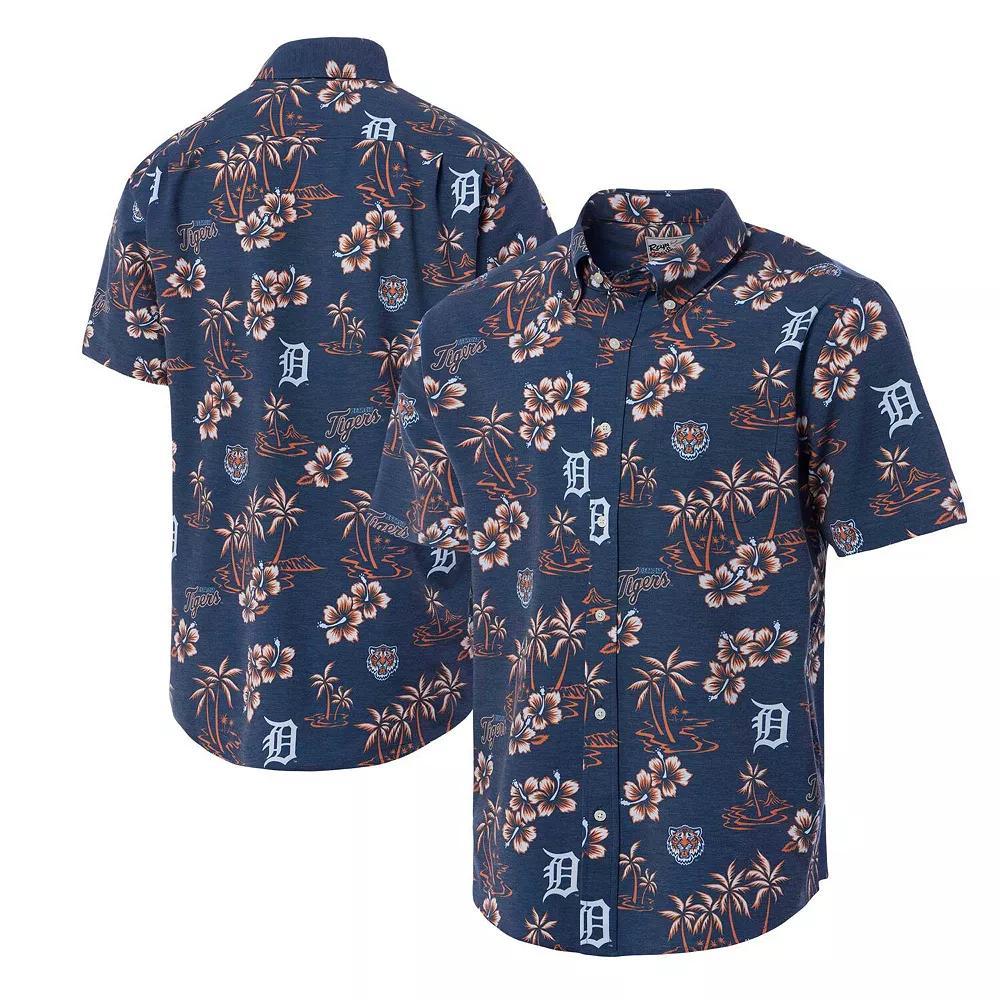 Men's Reyn Spooner Navy Detroit Tigers Kekai Button-Down Shirt, Size: Medium, Blue Product Image