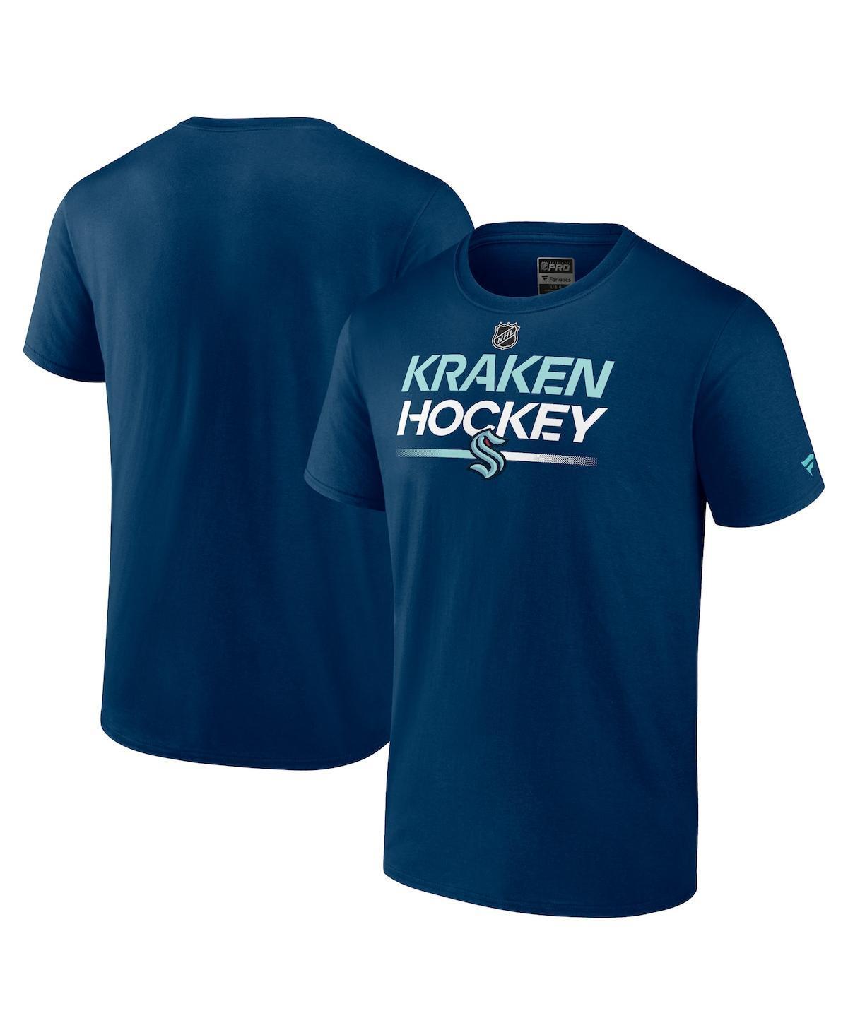 Mens Fanatics Branded Navy Seattle Kraken Authentic Pro Primary T-Shirt Krk Blue Product Image