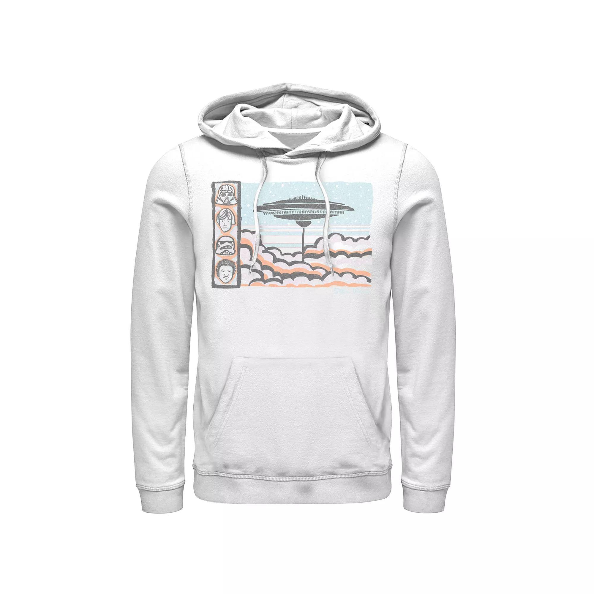 Men's Star Wars Millennium Falcon Water Color Sketch Poster Hoodie, Size: Small, White Product Image