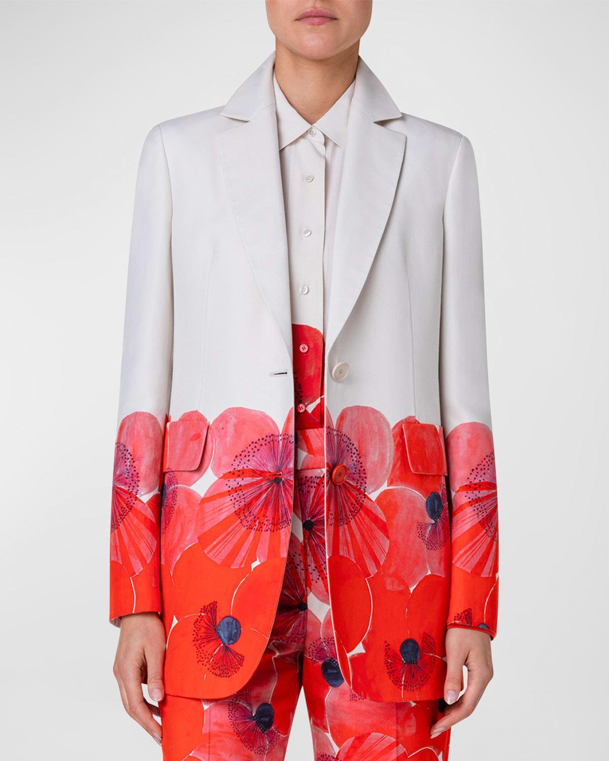 Womens Alvina Cotton-Silk Single-Breasted Blazer Product Image