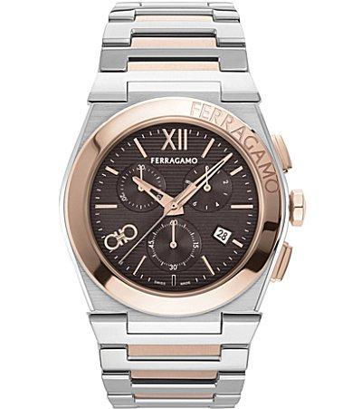 Mens Vega Chrono Two-Tone Bracelet Watch, 42mm Product Image