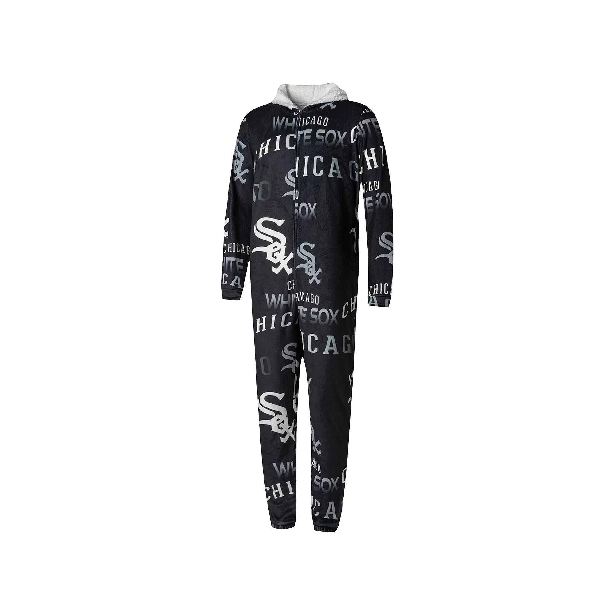 Men's Concepts Sport Black Chicago White Sox Windfall Microfleece Union Suit, Size: Large Product Image
