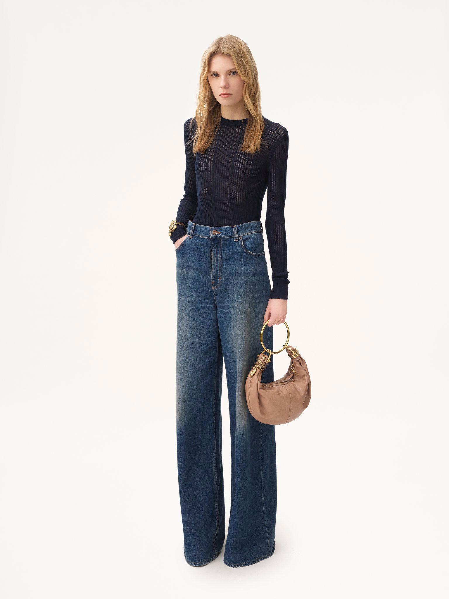 Small Snake Bracelet Hobo bag in grained leather Product Image
