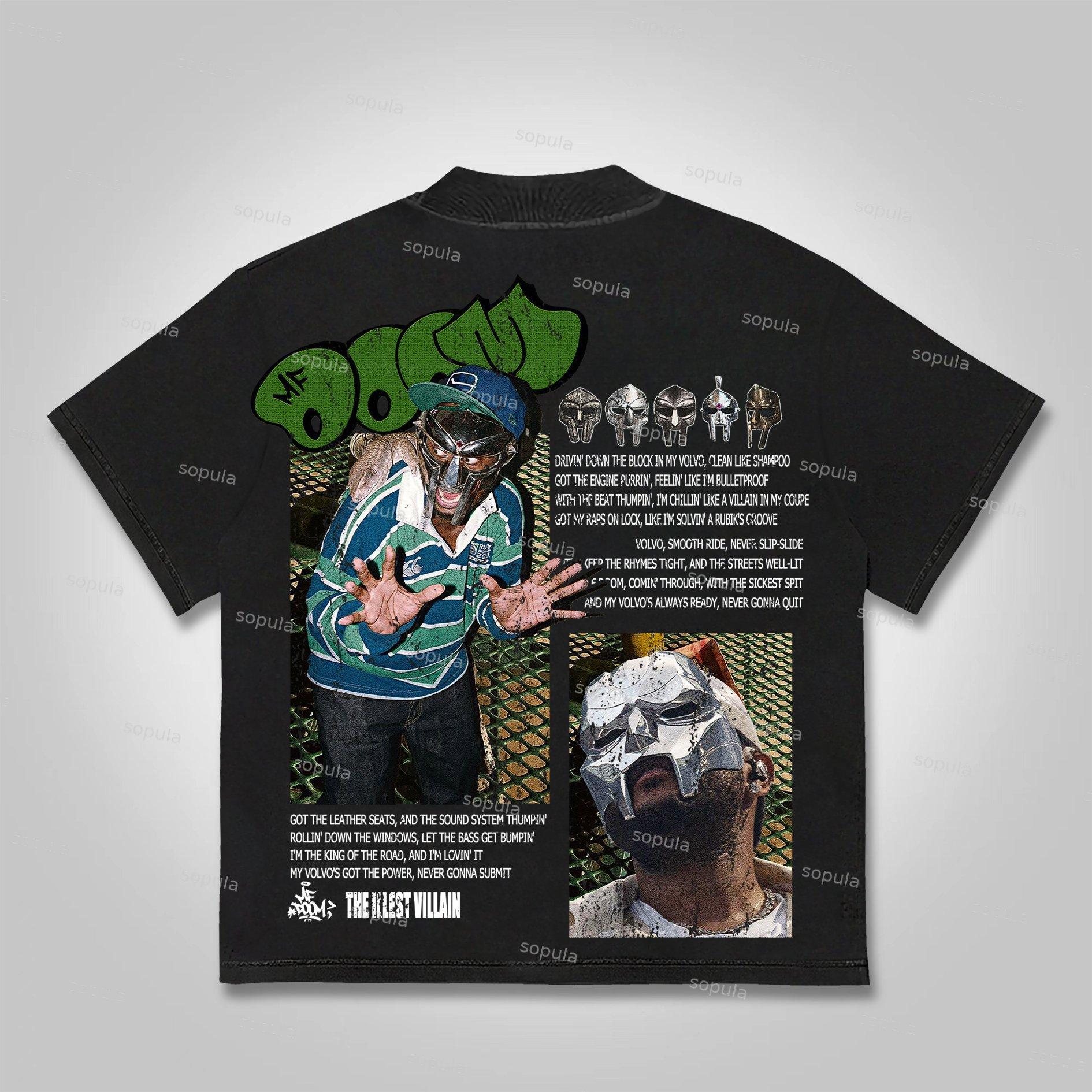 Sopula Vintage The Illest Villain Mf Doom Graphic Print Cotton T-Shirt Product Image