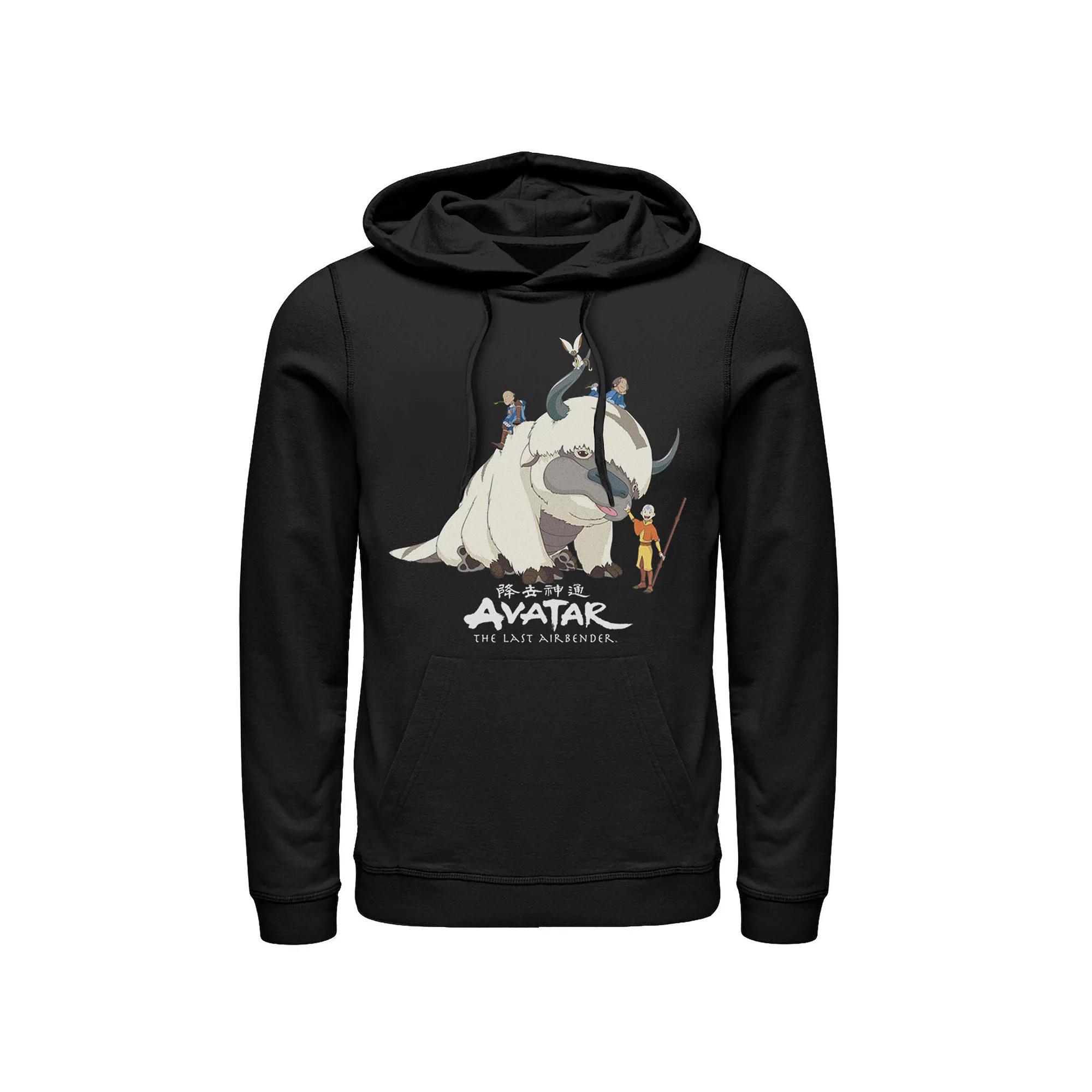 Men's Avatar: The Last Airbender Appa Ride Group Shot Hoodie, Size: XXL, Black Product Image