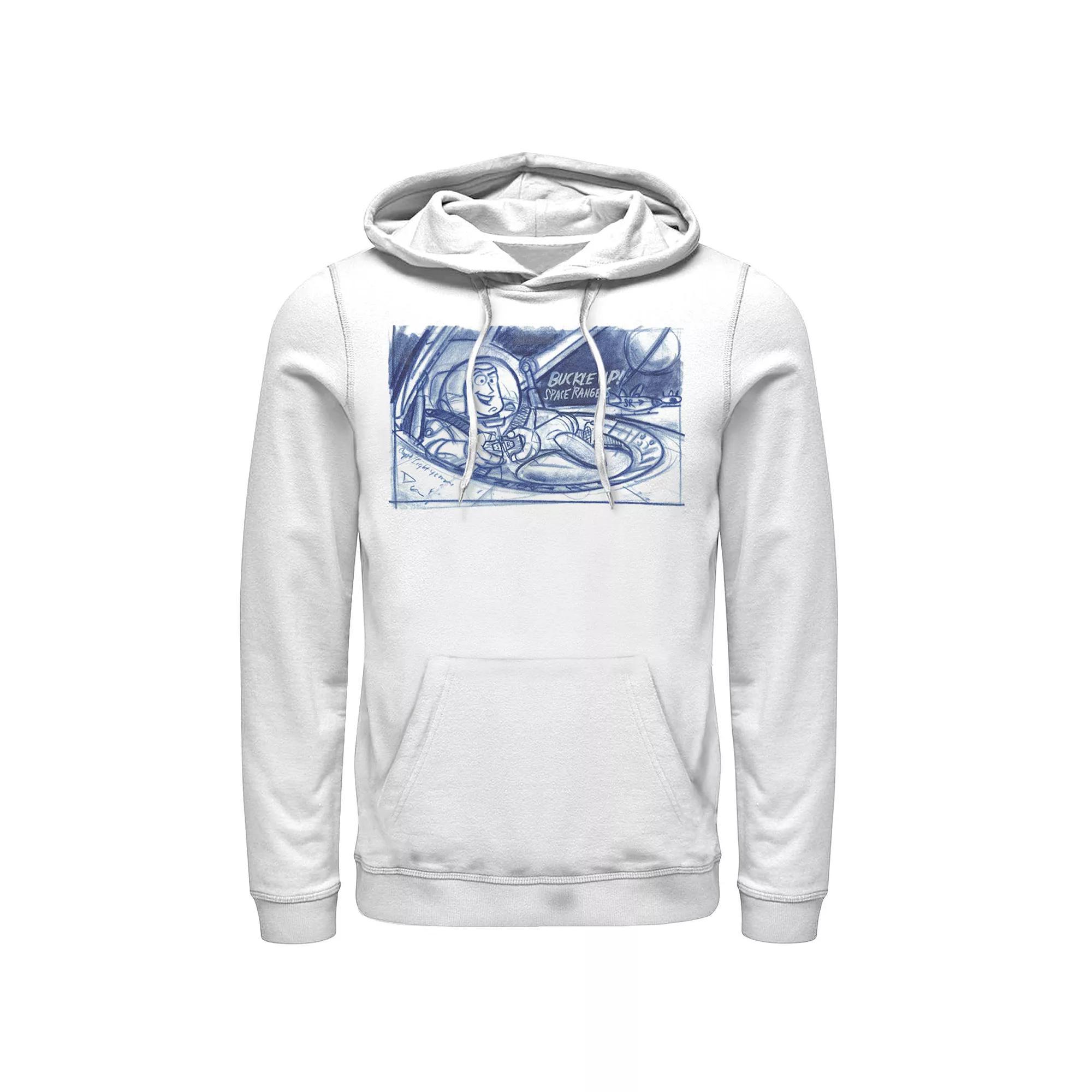 Disney / Pixars Toy Story Buzz Lightyear Mens Buckle Up Sketch Hoodie Product Image