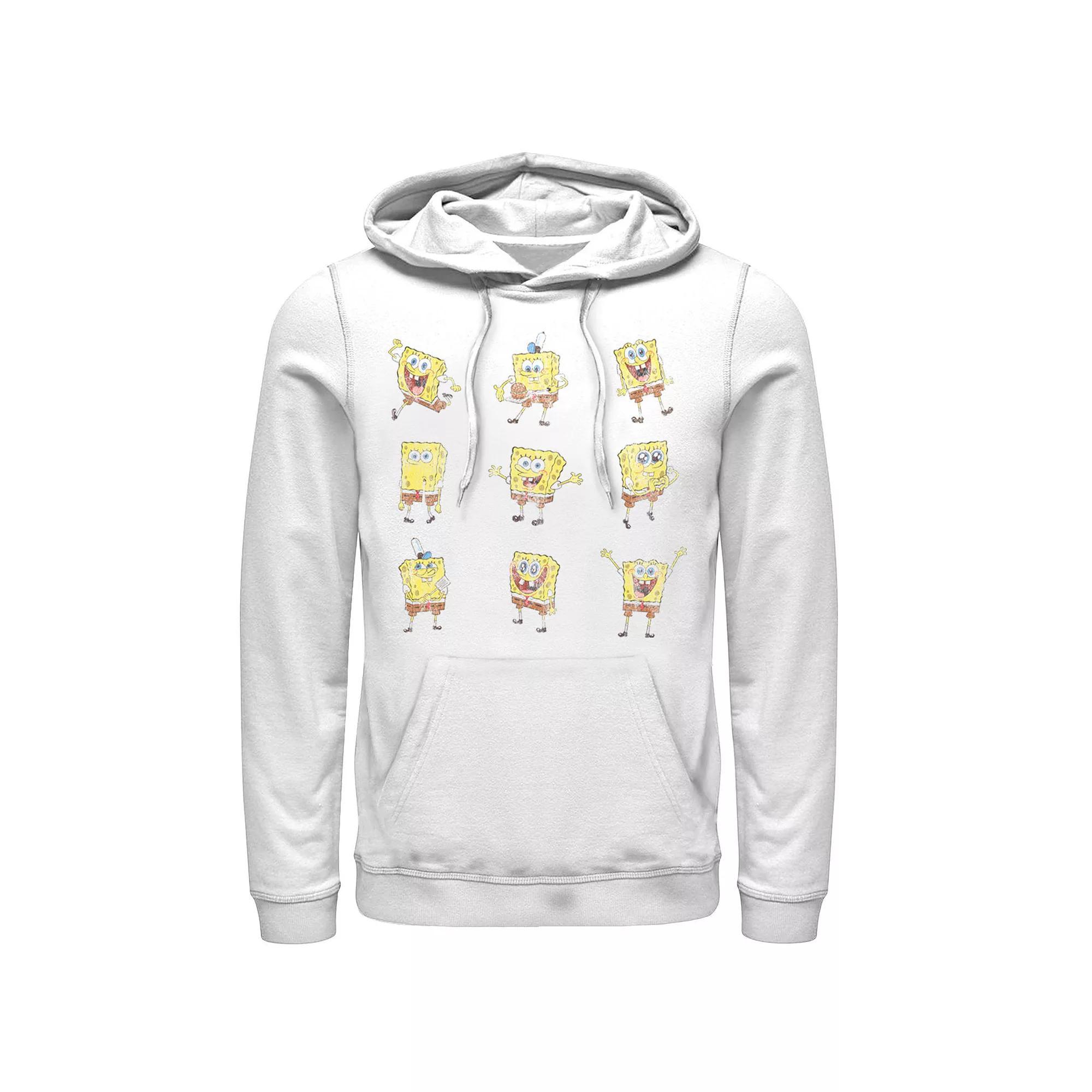 Men's Nickelodeon SpongeBob SquarePants Happy Poses Hoodie, Size: 3XL, White Product Image
