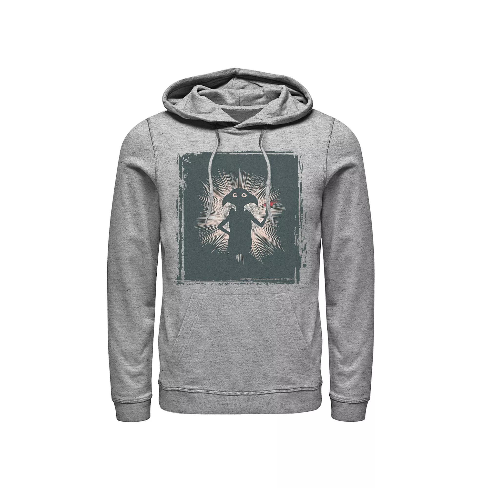 Men's Harry Potter Dobby Magical Snap Silhouette Graphic Pullover Hoodie, Size: 3XL, Athletic Grey Product Image