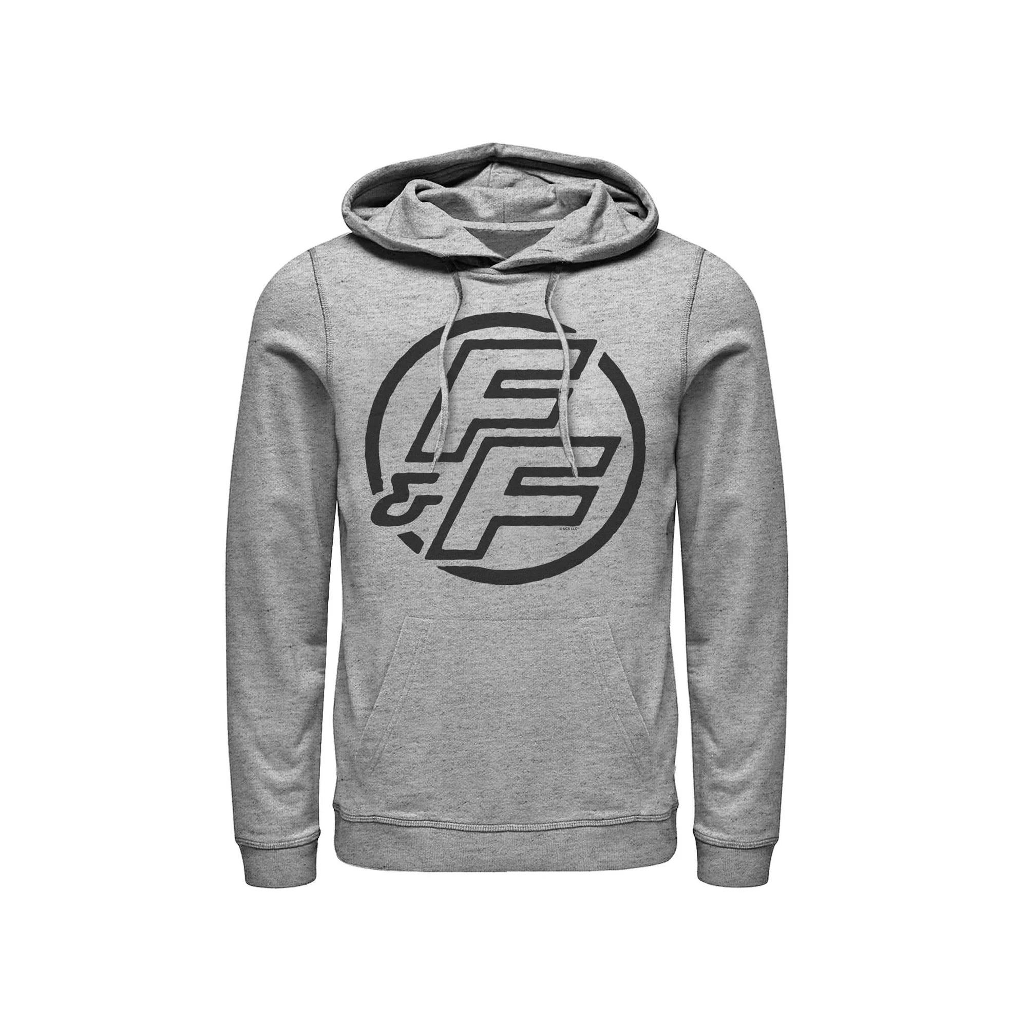 Men's Fast & Furious Bold Line Hollow Logo Hoodie, Size: Medium, Athletic Grey Product Image