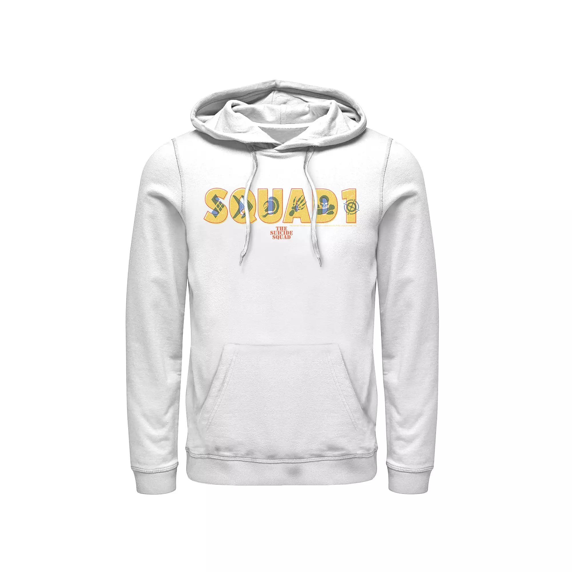 Men's The Suicide Squad Squad 1 Icons Logo Hoodie, Boy's, Size: XXL, White Product Image