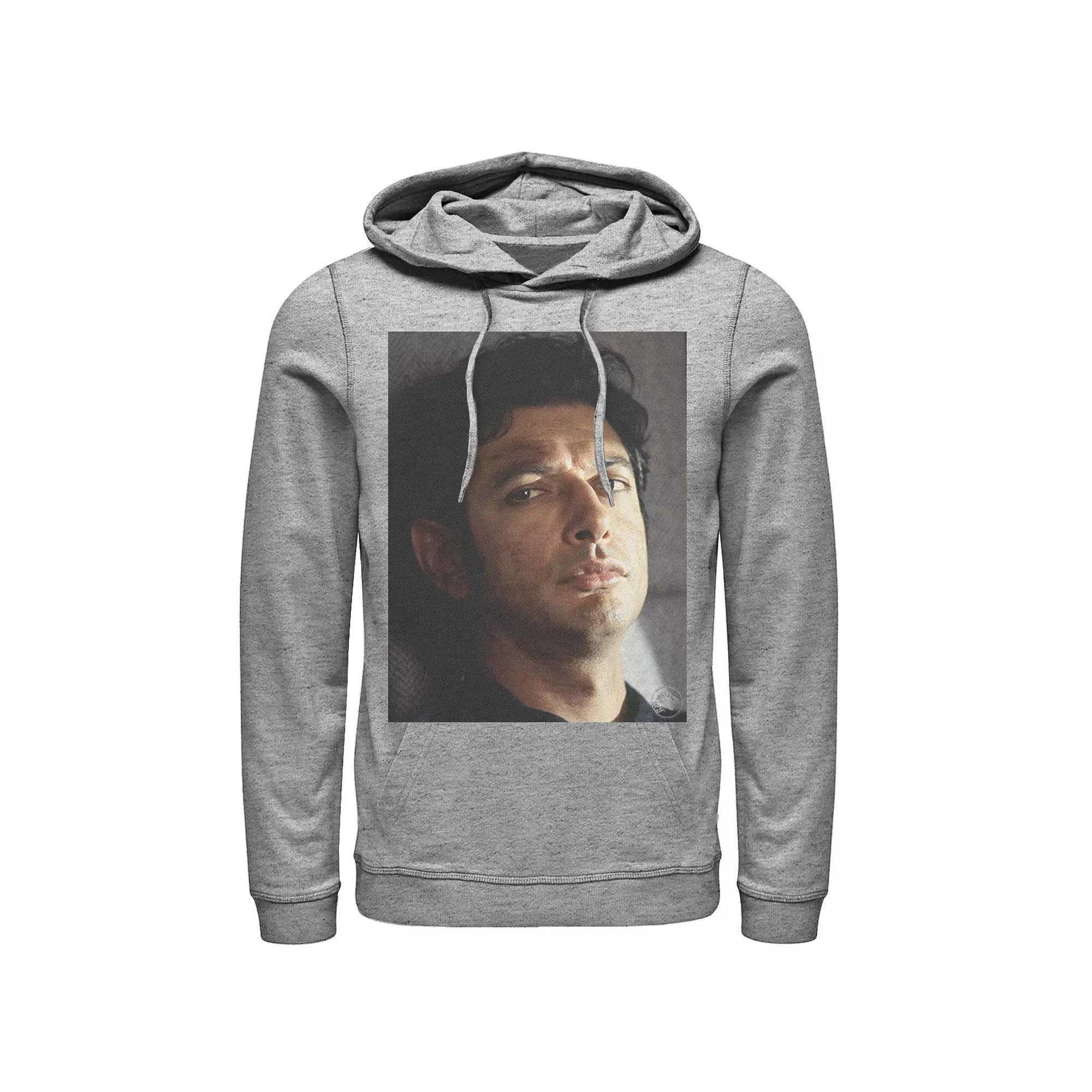 Men's Jurassic Park Jeff Goldblum Stare Graphic Pullover Hoodie, Size: XXL, Athletic Grey Product Image