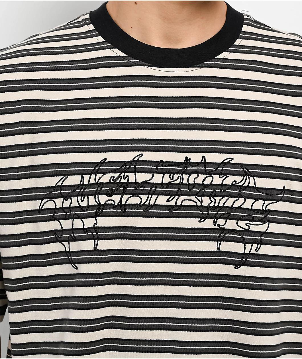 Welcome Concrete Stripe Natural Knit T-Shirt Product Image