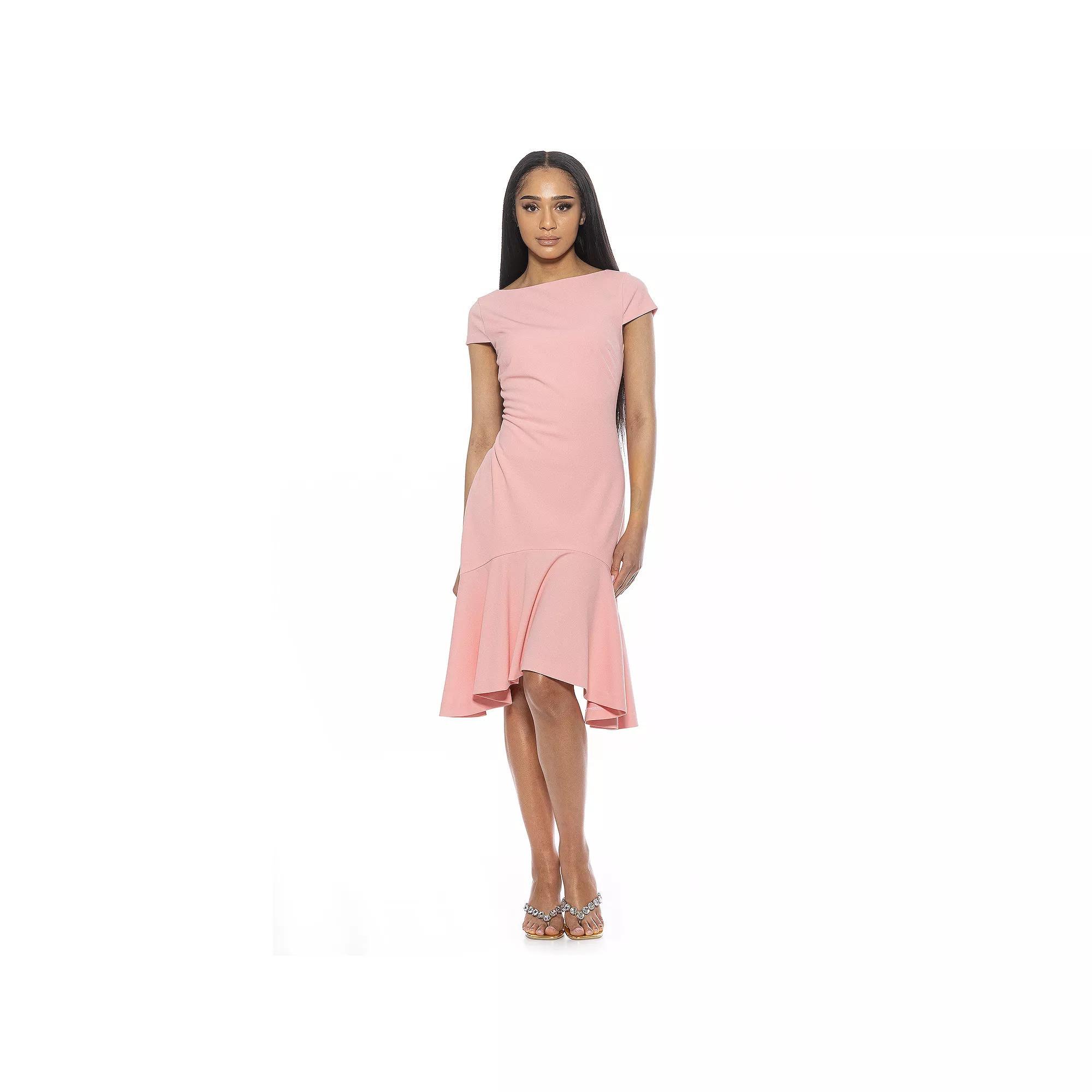 Women's ALEXIA ADMOR Renata Cap Sleeve Dropped Waist Flared Dress, Size: XS, Nude Product Image