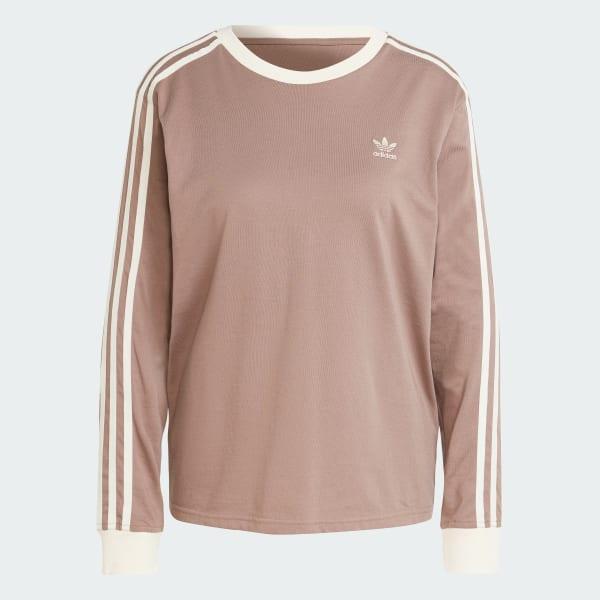 adidas Adicolor 3-Stripes Regular Long Sleeve Tee Black S Womens Product Image