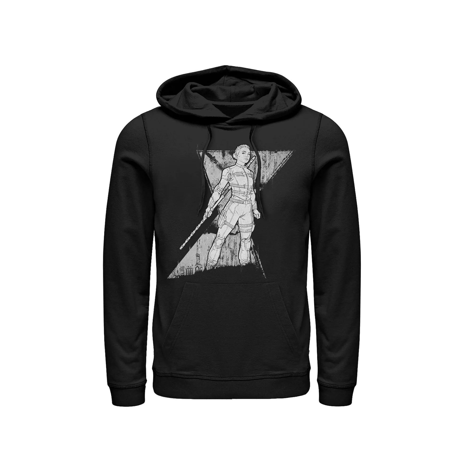 Men's Marvel Black Widow Yelena Sketch Logo Hoodie, Size: XL Product Image