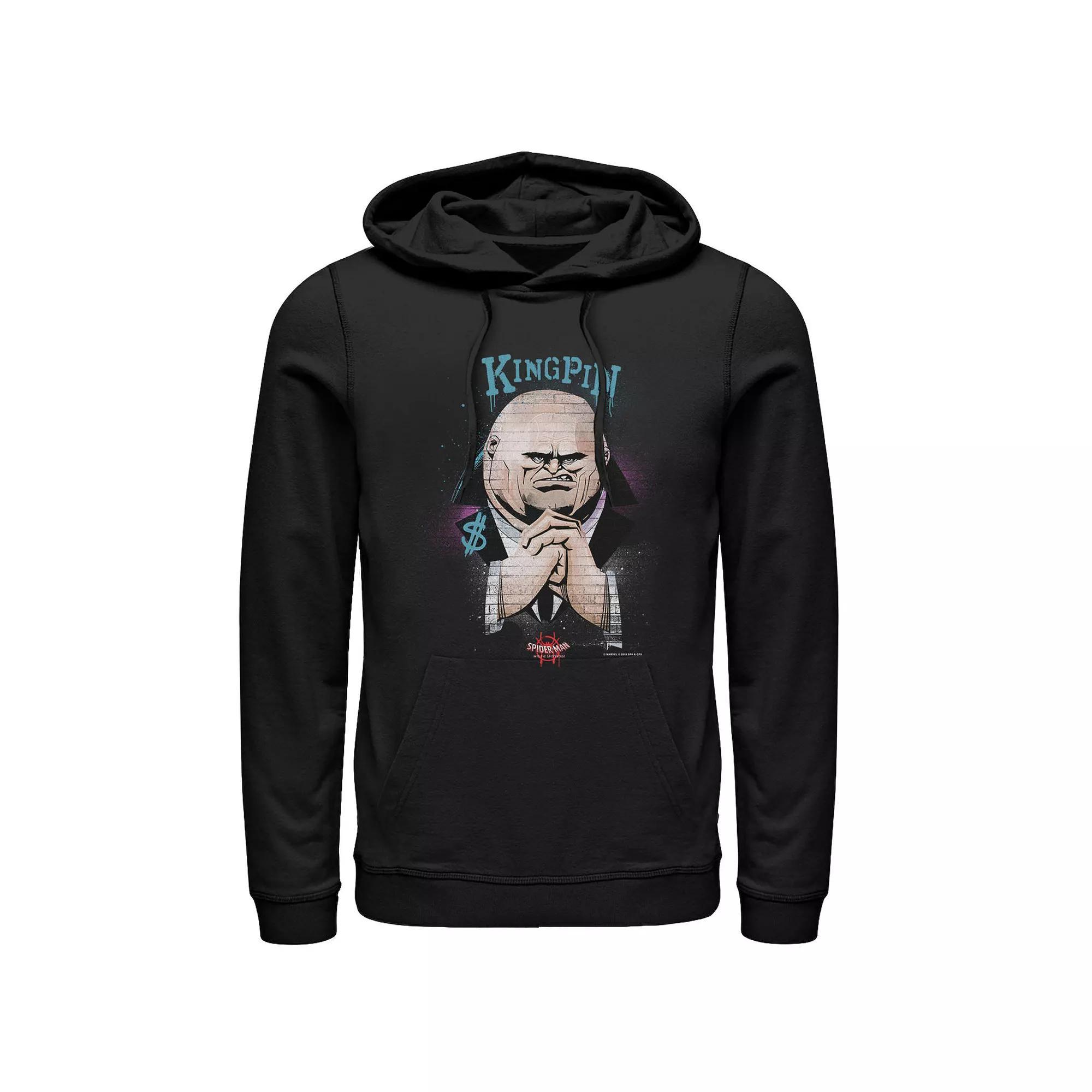 Men's Marvel Spider-Man: Into The Spider-Verse Kingpin Graffiti Graphic Hoodie, Size: XL, Black Product Image