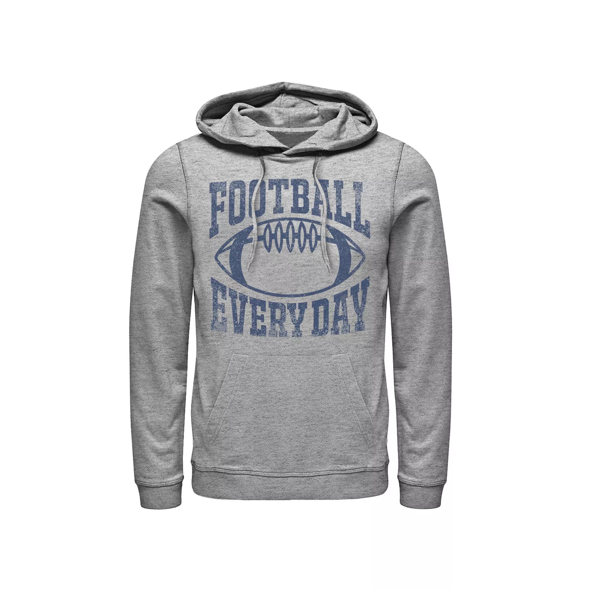 Men's Football Every Day Vintage Collegiate Navy Graphic Pullover Graphic Hoodie, Size: Small, Athletic Grey Product Image