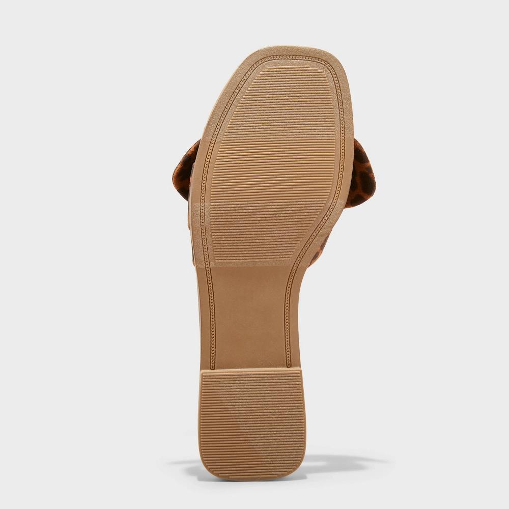 Womens Maple Bow Flat Sandals - A New Day Red 7.5: Slip-On, Open Toe, Block Heel, Textured Sole, Polyurethane Upper Product Image