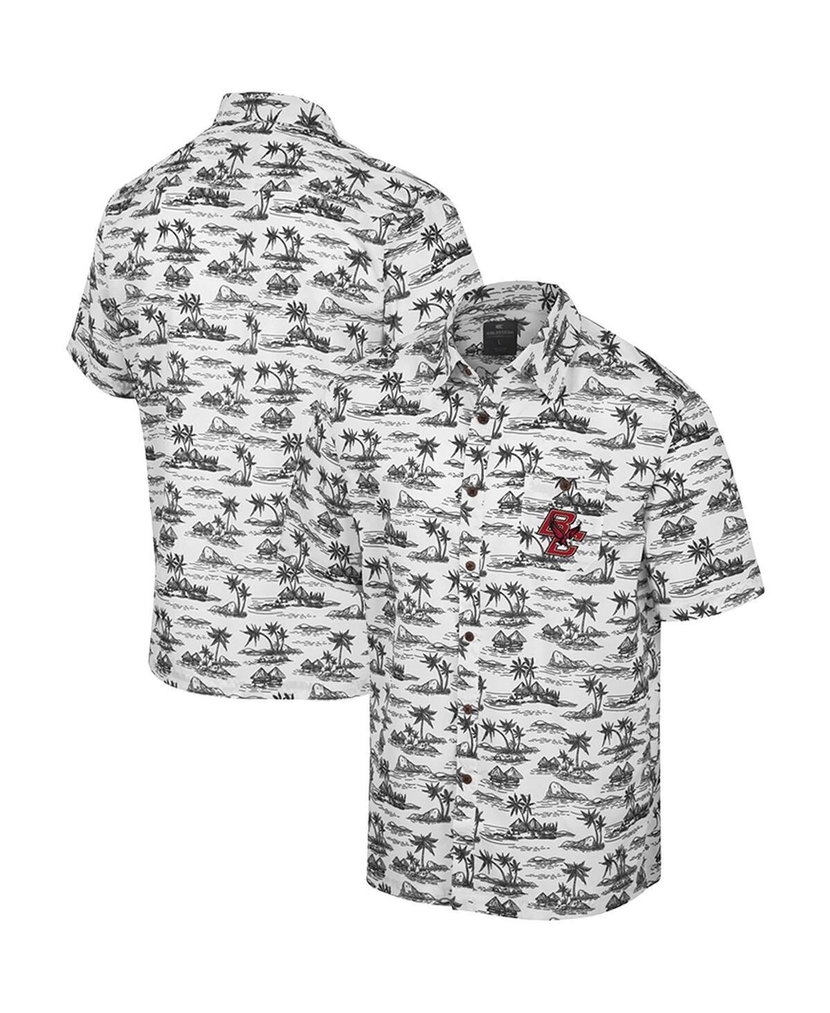 Men's Colosseum White Boston College Eagles Spontaneous is Romantic Camp Button-Up Shirt, Size: XL Product Image