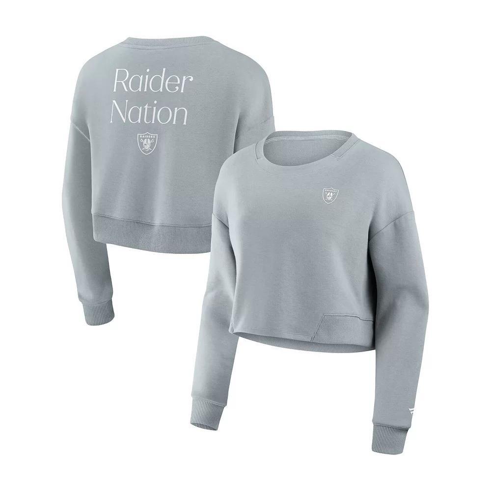 Women's Fanatics Mint Golden State Warriors Studio Tri-Blend Cropped Pullover Sweatshirt, Size: Small, Team Product Image