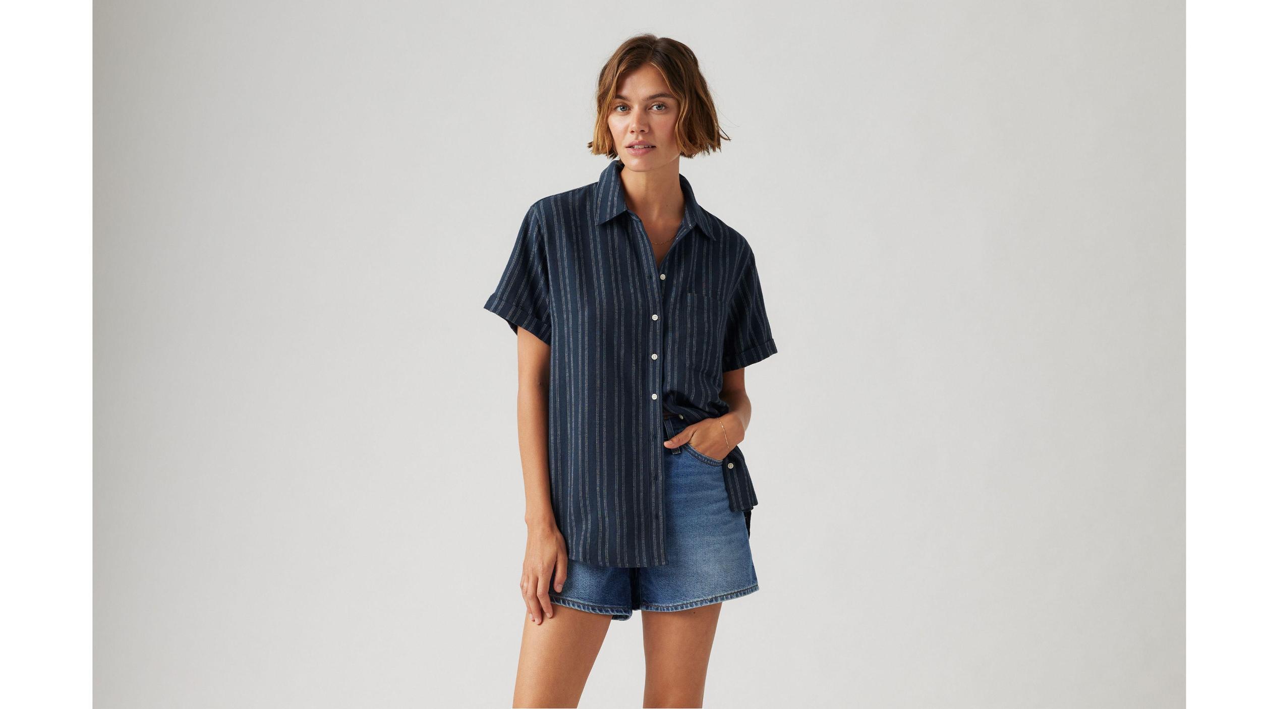 Darlene Linen Blend Short Sleeve Shirt Product Image