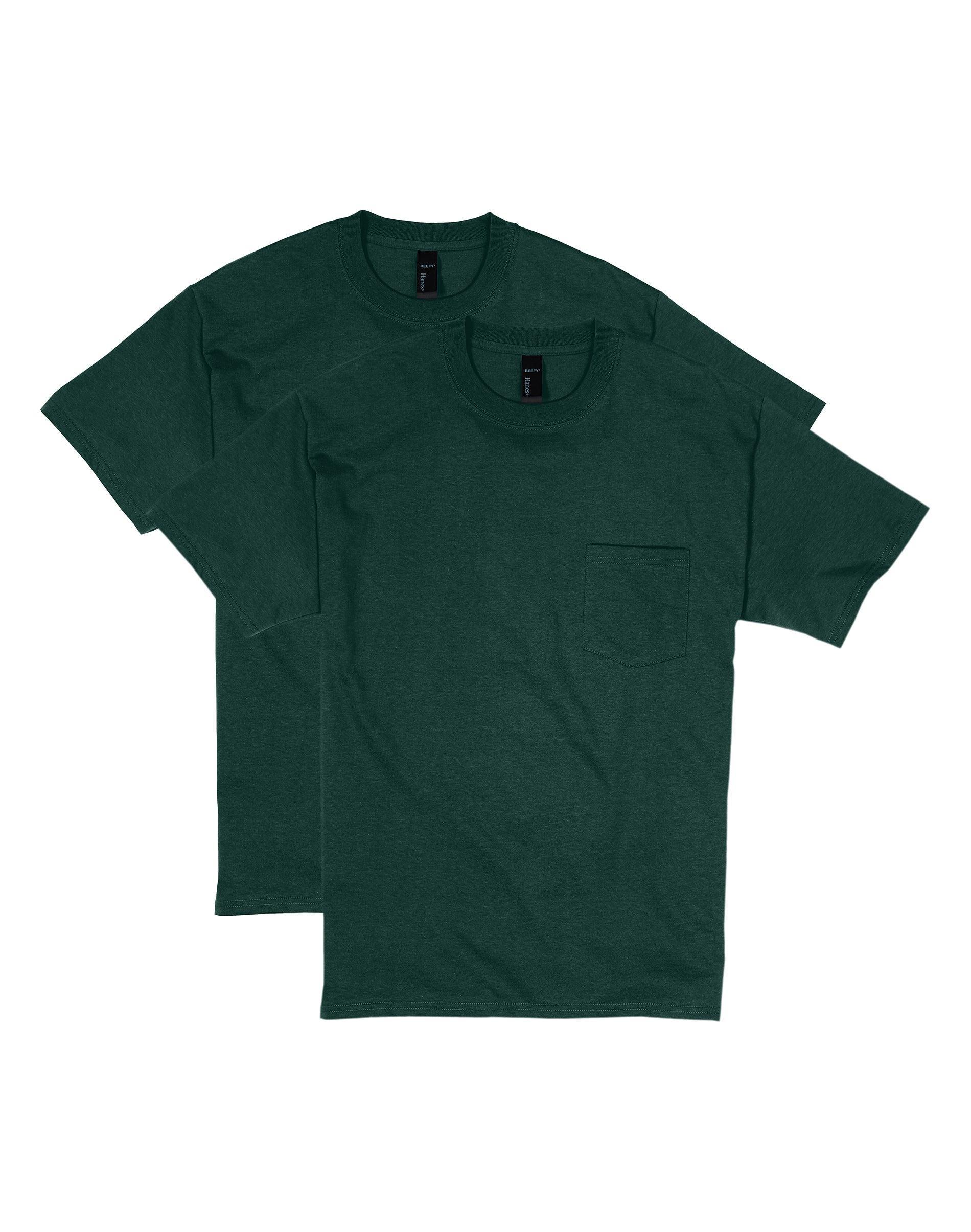 Men's Hanes® Beefy-T 2-Pack Pocket T-Shirt, Size: XL, Blue Product Image