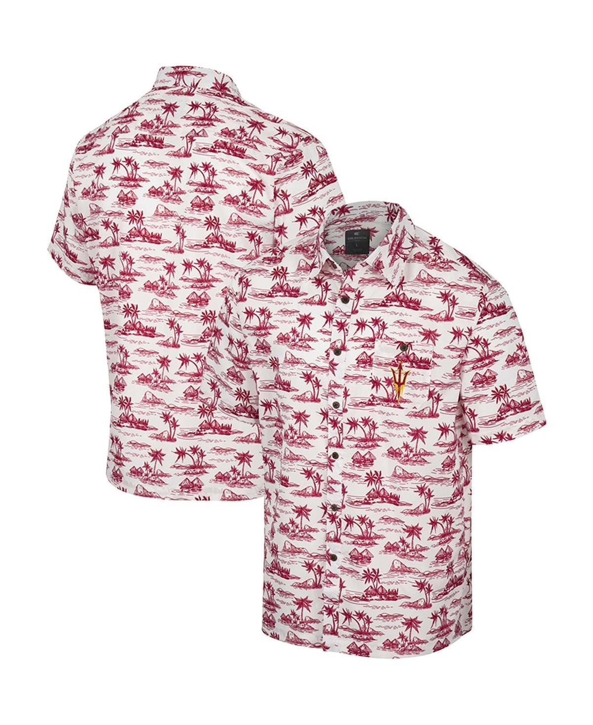 Men's Colosseum White Boston College Eagles Spontaneous is Romantic Camp Button-Up Shirt, Size: XL Product Image