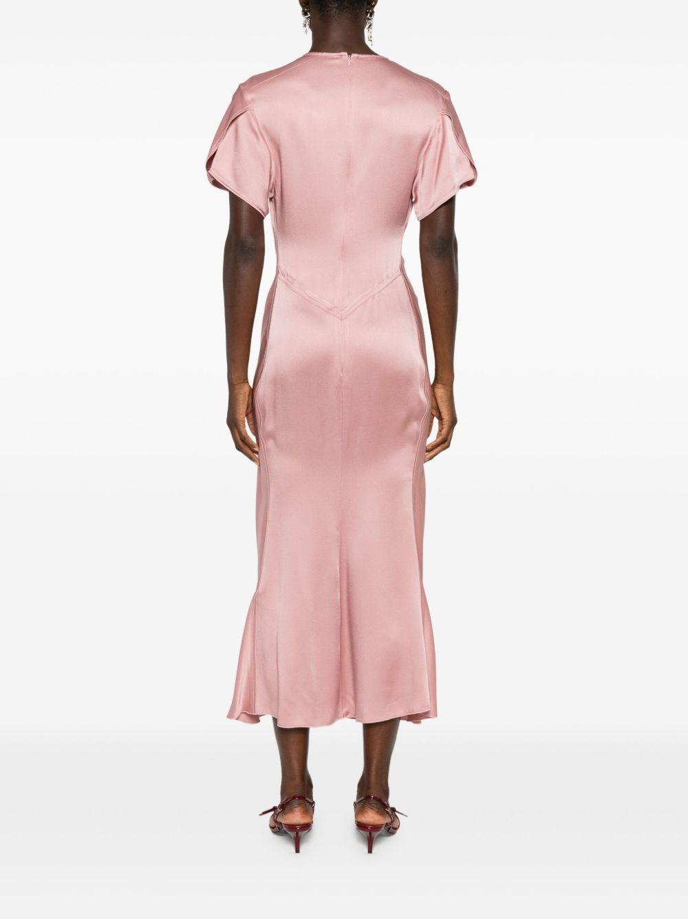 V-neck draped midi dress Product Image