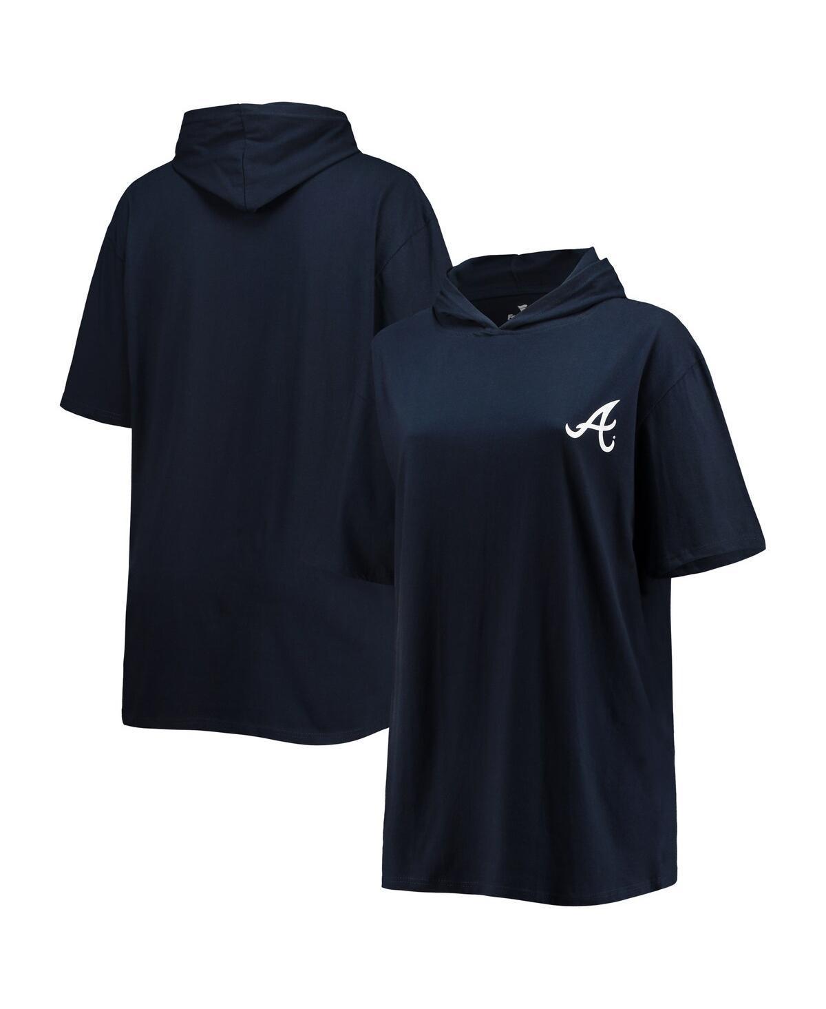 Mens Atlanta Braves Big & Tall Jersey Short Sleeve Pullover Hoodie T-Shirt Blue Product Image