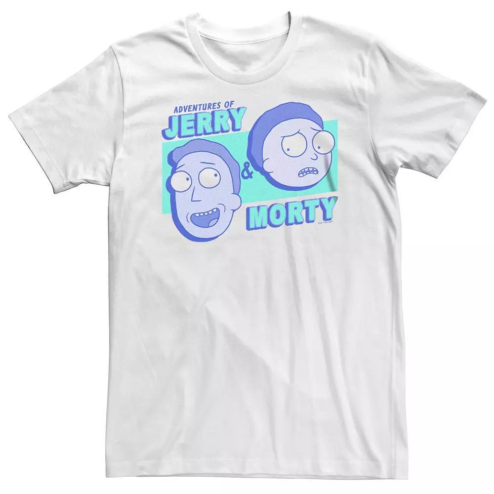 Big & Tall Rick And Morty Adventures of Jerry Tee, Men's, Size: 5XB, White Product Image