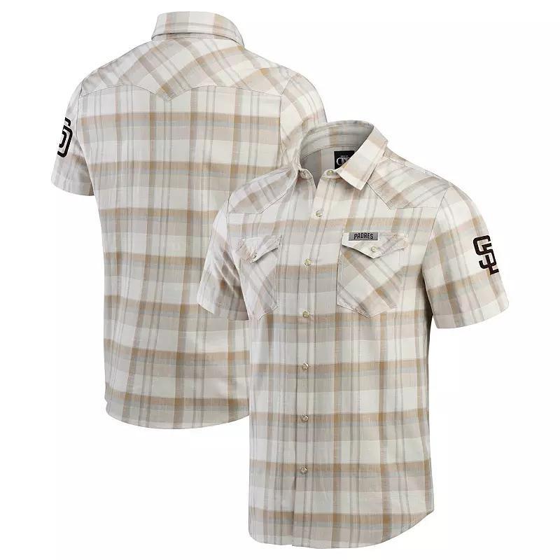 Men's Darius Rucker Collection by Fanatics Gray San Diego Padres Plaid Full-Snap Shirt, Size: Medium, Grey Product Image