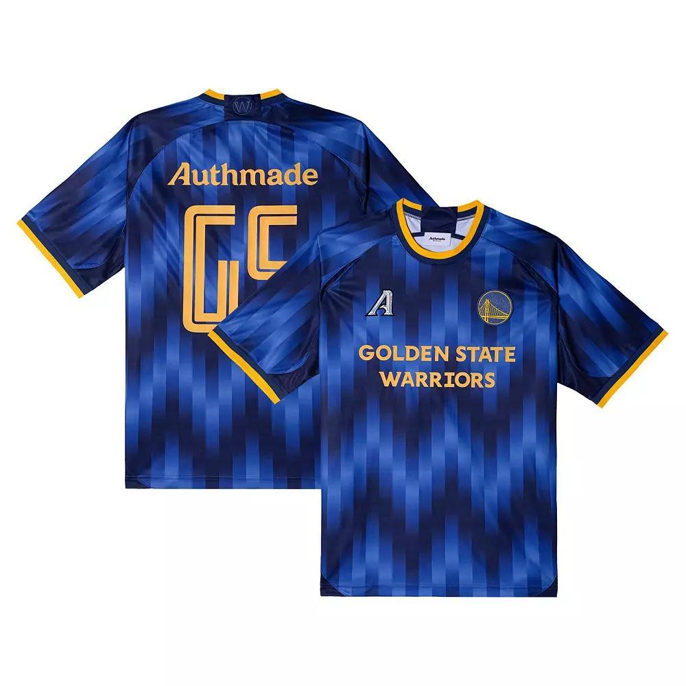 Men's Authmade x NBA Blue Golden State Warriors Soccer Kit Fashion Jersey, Size: Medium Product Image